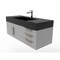 Castello Usa Amazon 48" Wall Mounted Gray Vanity With Black Top And Gold Handles CB-MC-48G-GLD-2056-BL - alternate 2